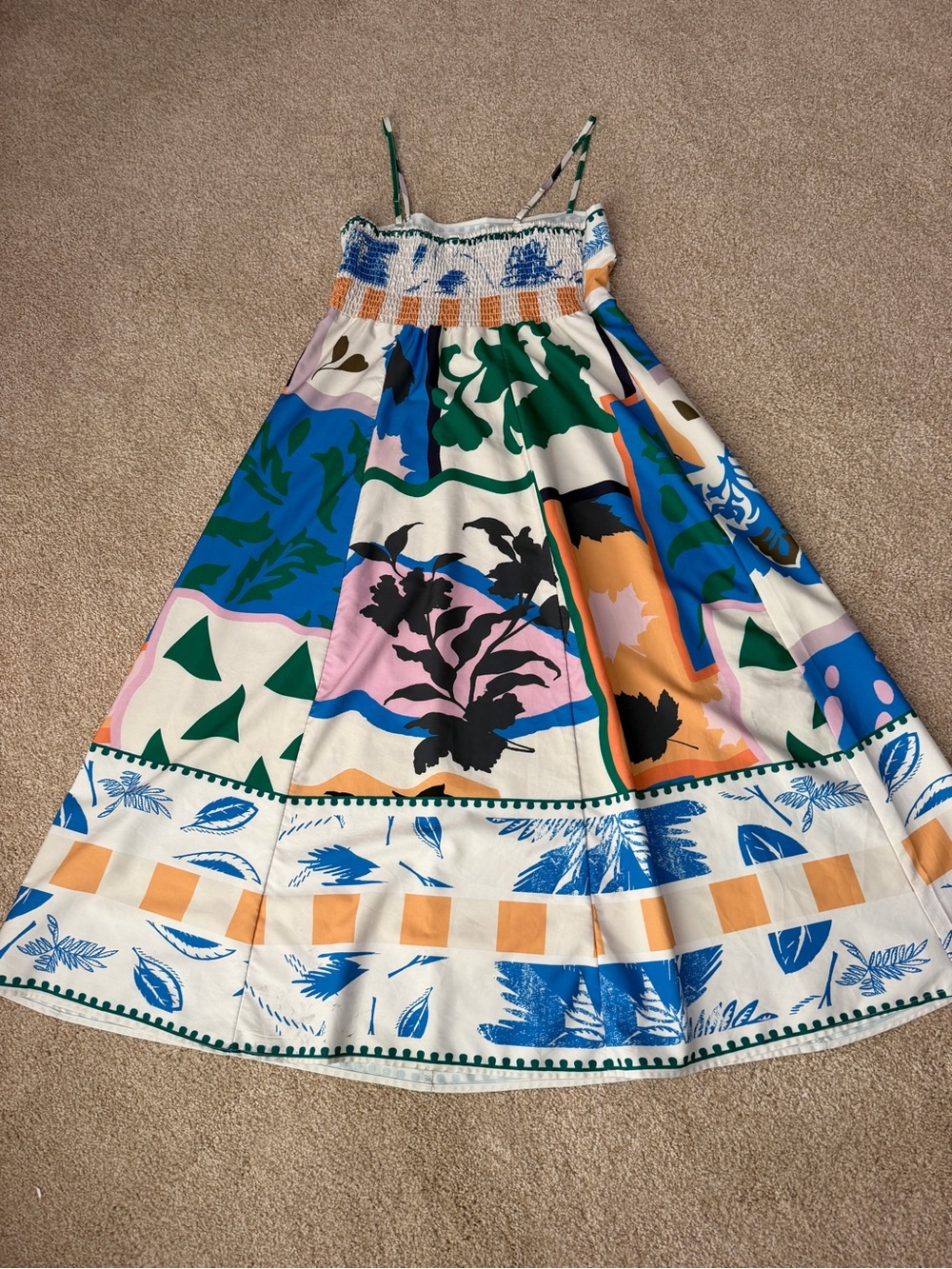 Sleeveless Multi-Color Print A-Line Skirt - Picture 6 of 6